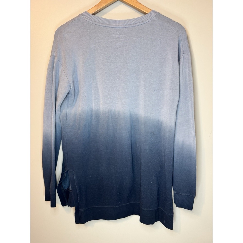 American Eagle Womens Blue Ombre Long Sleeve Sweater With Slit Sides Size Small - Picture 7 of 12